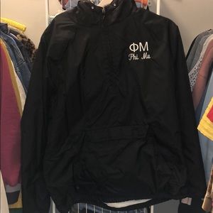 Phi Mu Black Charles River Rain Jacket